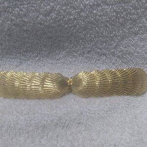Gold Narrow Stacked Sea Shell 2 Piece Wrap Buckle Women Mimi D N 1982 Great
